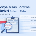 lehçe maaş bordrosu terimleri