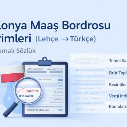 lehçe maaş bordrosu terimleri